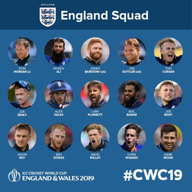 England Team ICC World Cup 2019 Squad with Schedule and Fixtures